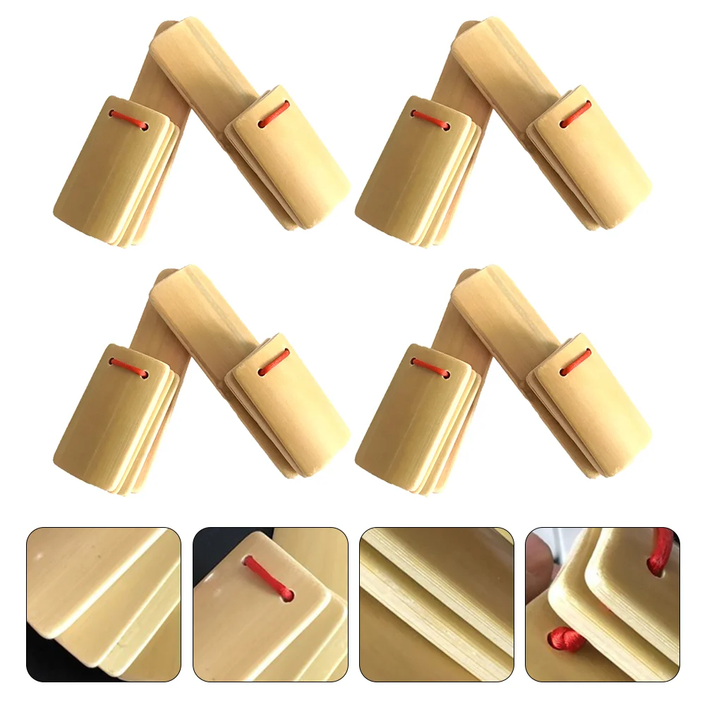 8 Pcs Bamboo Portable Kuaiban Percussion Instruments Chinese Tradition Castanets