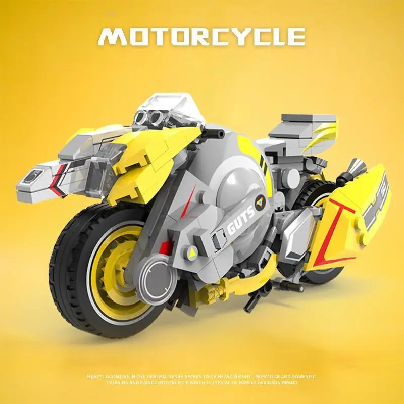 Cyberpunk unicornio motocicleta niños rompecabezas juguete de construcción modelo de bloques de construcción niños niñas regalo de vacaciones Hobby colección decoración