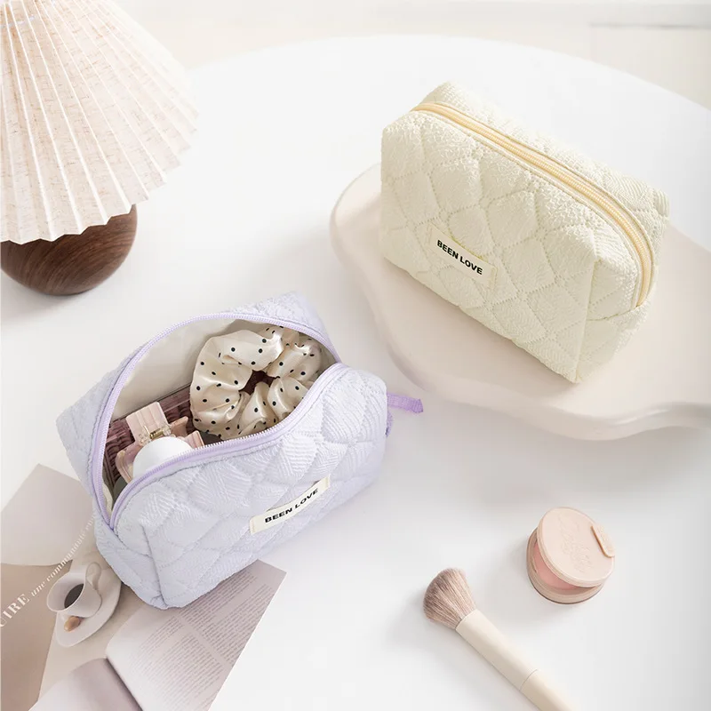 New Pattern Octagonal Makeup Storage Bag Travel Clutch Storage Bag Solid Color Large-capacity High-end Cosmetic Bag