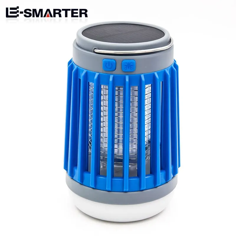 Solar Charging Rechargeable Summer Fly Swatter Insect Killer Light Electric Mosquito Killer Lamp UV Light Bug Zapper Trap