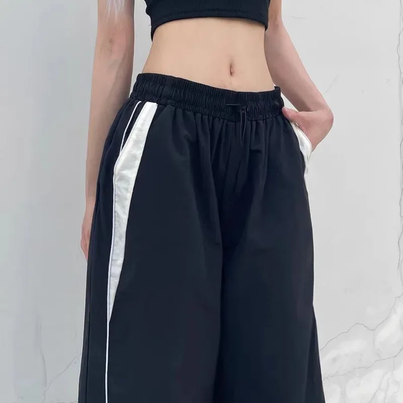 Américain rétro noir rue Hip-hop tendance loisirs pantalon à jambes larges mince Tube droit Baggy pantalons de survêtement