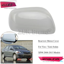 ZUK Car Outside Wing Side Mirror Cover Rearview Case Housing Lid Shell For Toyota Vios P90 2008-2013 Yaris Sedan Unpainted