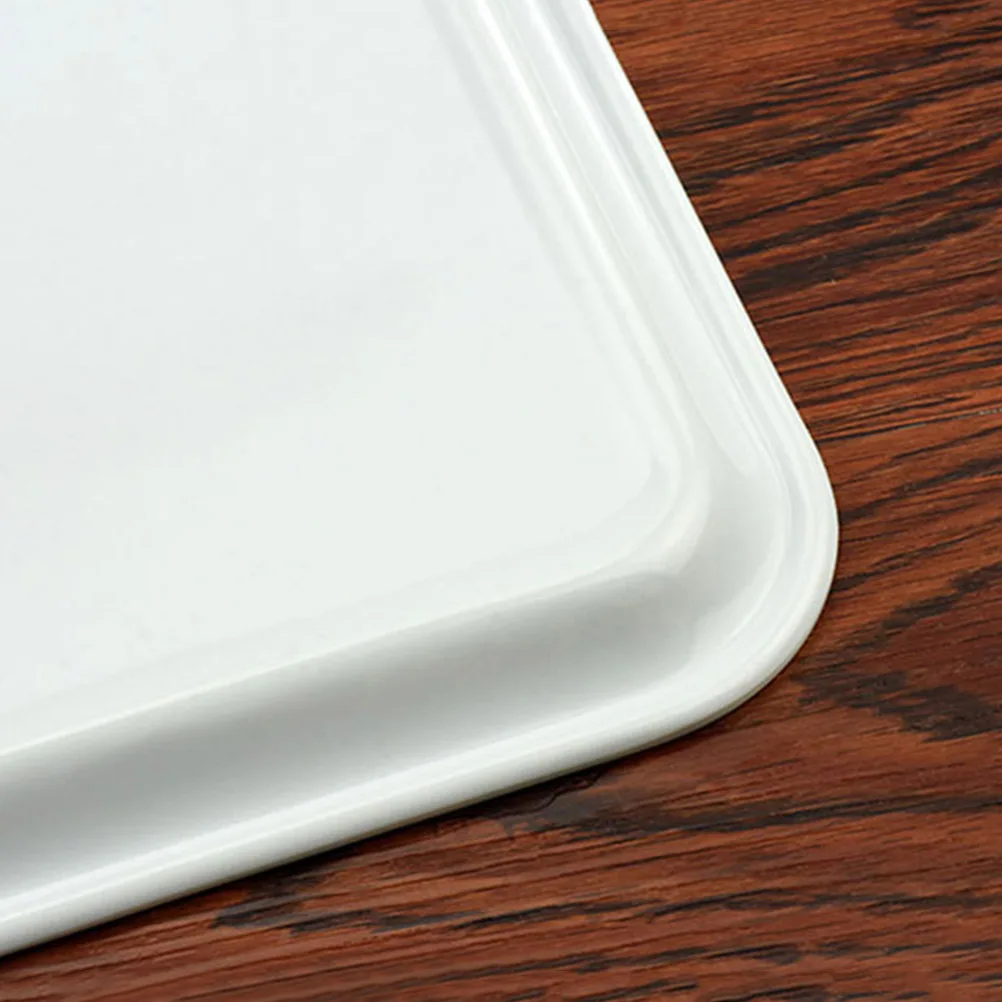

White Plastic Rectangular Serving Tray Small Size Plastic Platter Food Tray for Pool Parties Bbq Catering Serving Cheese Meat