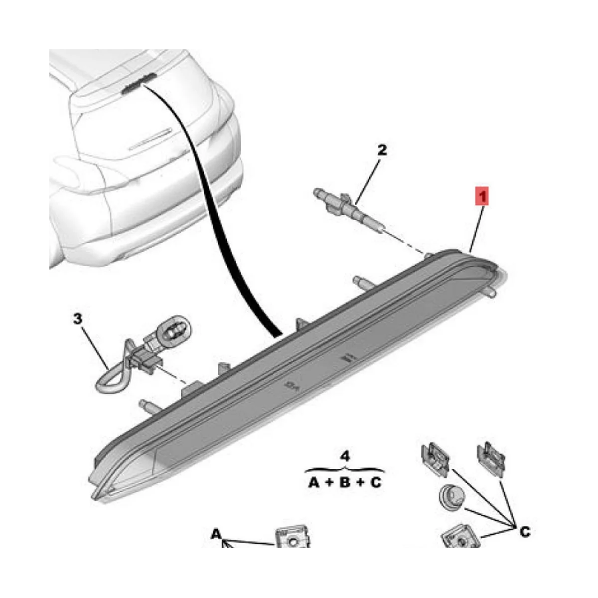 9600412680 Car LED Advanced Third Brake Lamp for Peugeot 2008 308 SW II 508 SW for Citroen C4 Picas 6351LX