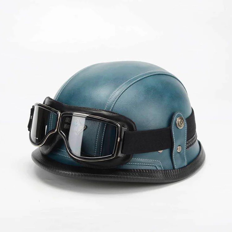 Chopper Bobber estilo Scooter moto montar Jet Casco Vintage clásico casco Cafe Racer motocicleta Casco de cara abierta hombres mujeres