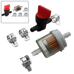 Gasoline Tap Filter Clamps Set Gasoline Diesel For 6mm Ø Hose Garden Tools Lawn Mower Parts Accessory