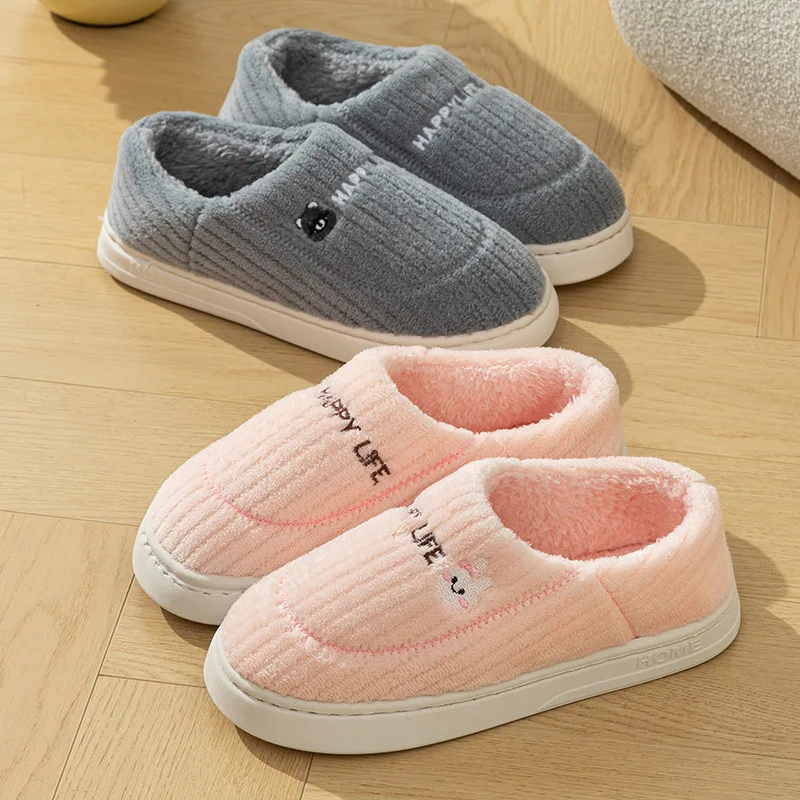 شباشب نسائية شباشب قطنية موضة قطيفة للخريف والشتاء أحذية دافئة للجنسين أحذية منزلية غير رسمية شباشب منزلية