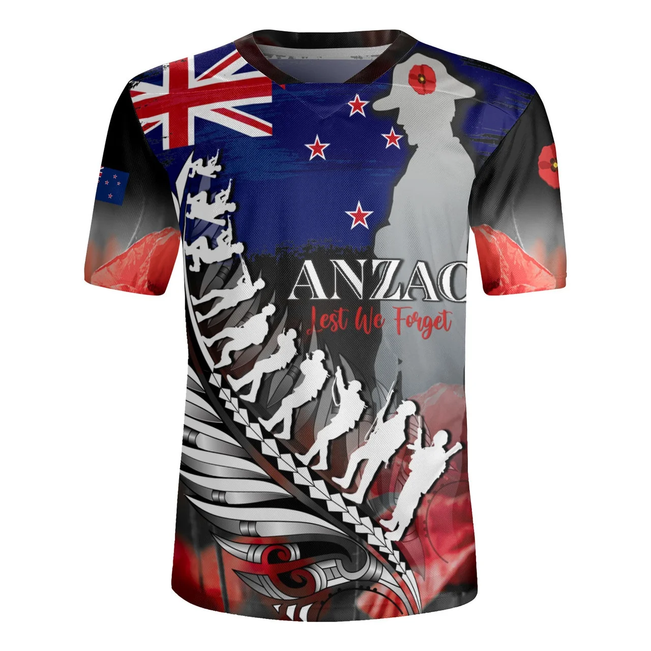 3D Printed New Zealand Rugby-Jersey Silver Fern Flag Styles V Neck T Shirt NZ Jersey V-Neck T-Shirts Men Cool Short Sleeves Tees