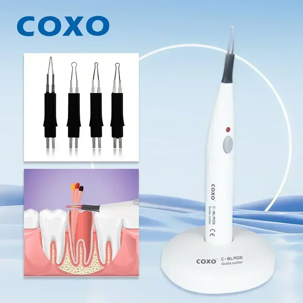 COXO C-BLADE Dental Gutta Percha Cutter Teether Stick Dissolver Heating for Dental Obturation System Gutta Percha with 4Tips