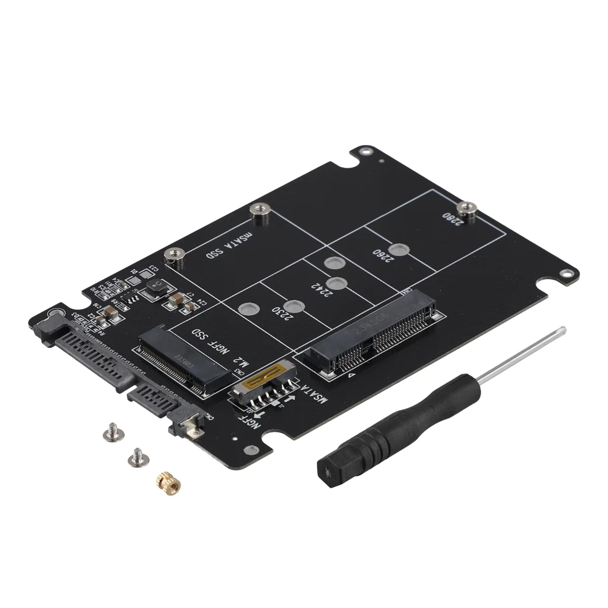 ADEGBO-改良型 2 in 1 NGFF M.2 B+M キー PCI-E または mSATA SSD - SATA III アダプター カード