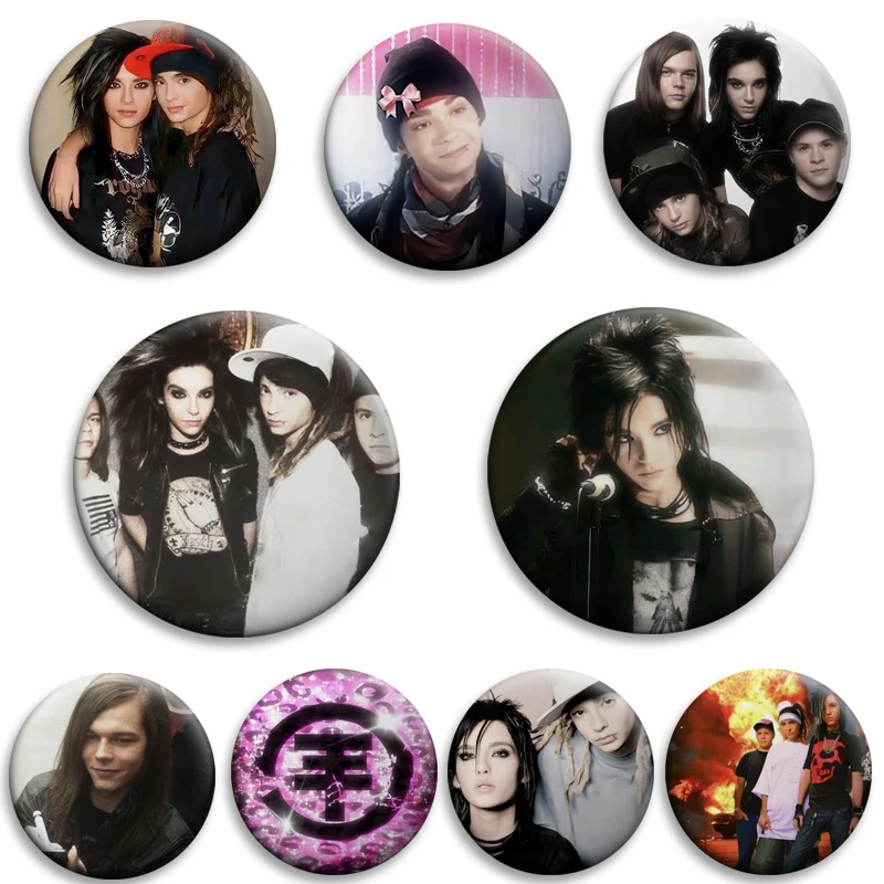 

58mm Retro Rock Band Tokio Hotel Bill Kaulitz Enamel Pin Creative Brooch Gothic Rock Badge on Backpack Clothing Decoration Gifts
