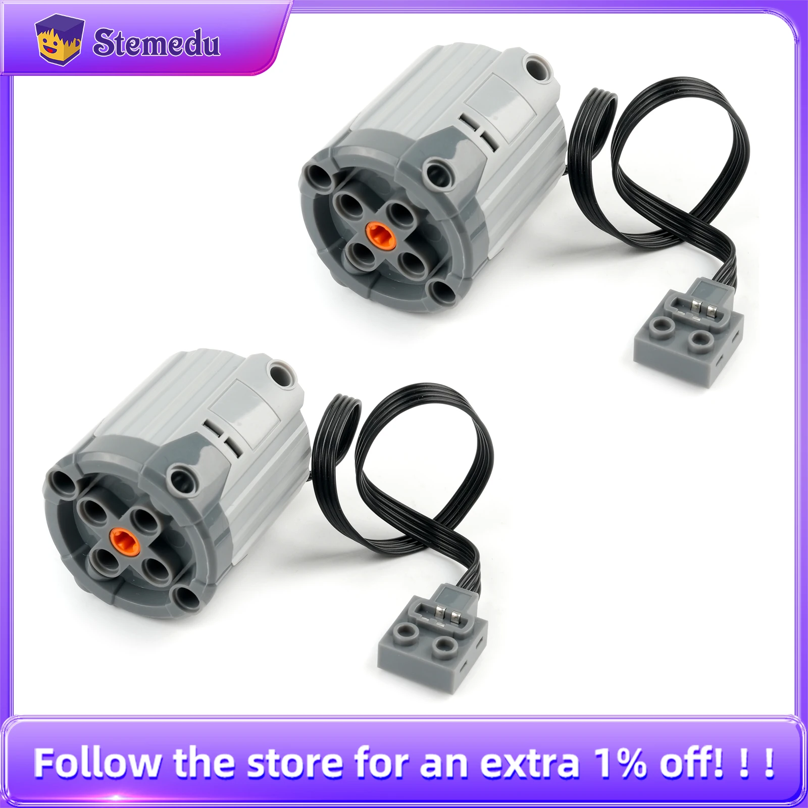 2 uds XL funciones de potencia del Motor tecnología MOC bloques PF Motor de velocidad Compatible con Legoeds 8882