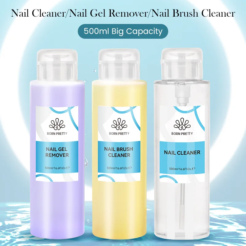 BORN PRETTY Nail Art 500ml Large Capacity Nail Remover Cleaning Water Liquid Nail Remover Pen Special Cleaning Liquid