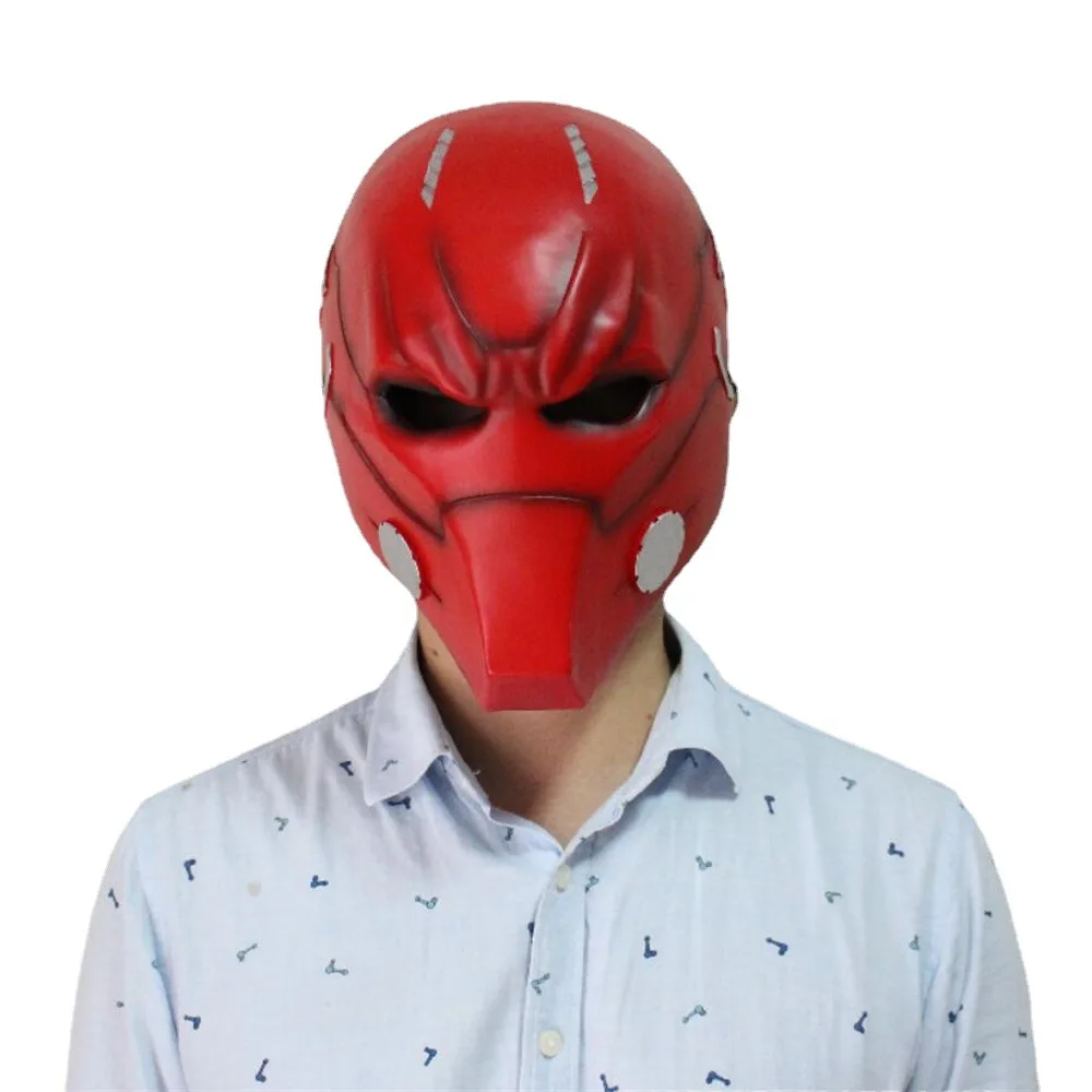 Red Hood Mask Resin Helmet Teens Adult Cosplay Halloween Costume Party Accessory Movie Role-Playing Mask