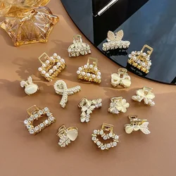 New Pearl Rhinestone Mini Hair Claw Clips Women Small Shark Clip Multi-shape Hair Clip Metal Hairclip Girls Hair Accessories