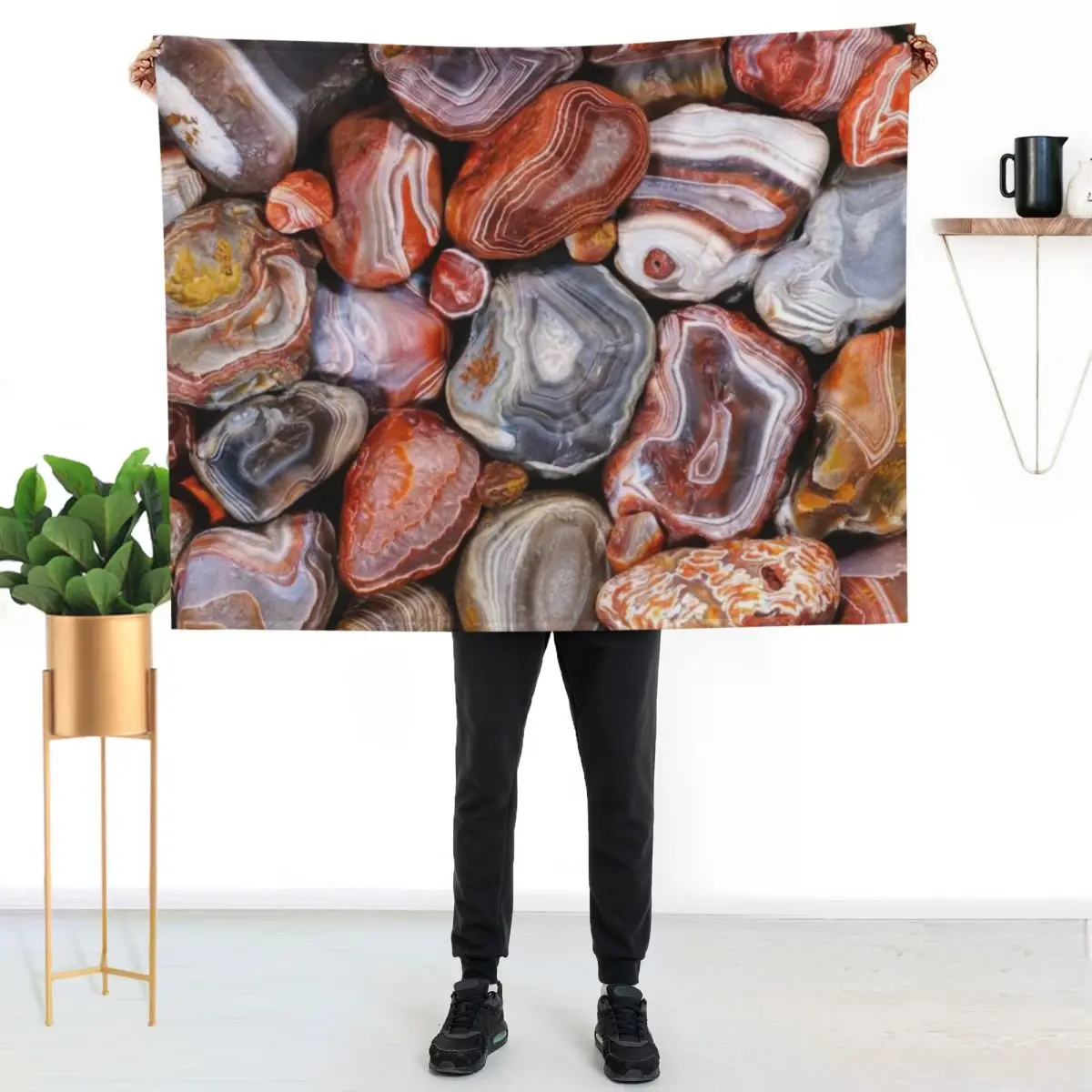 

Lake Superior Agates Throw Blanket Cozy Throw Blanket Birthday Gift for Him Her