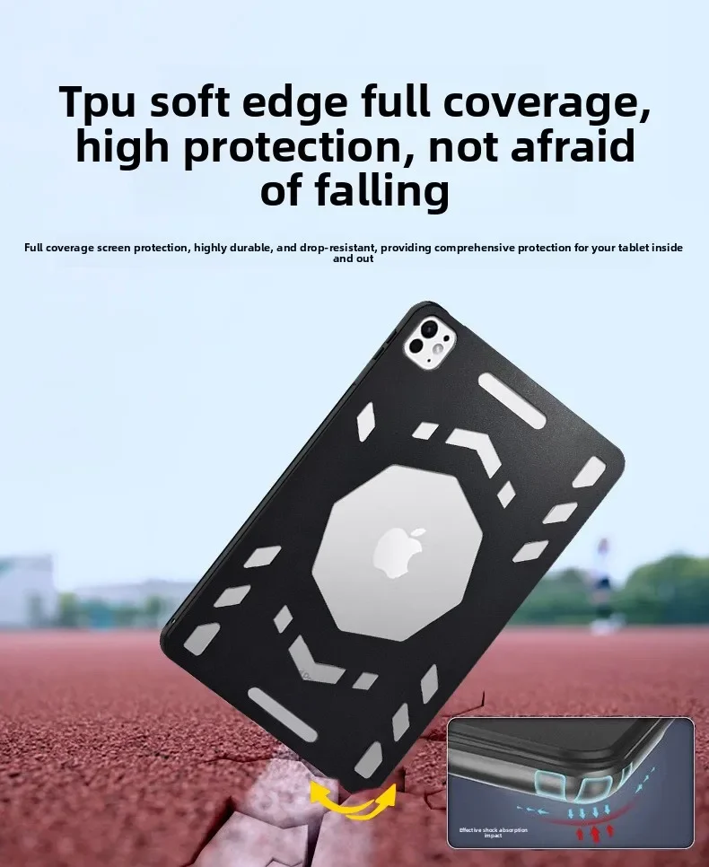 Hollow Heat Dissipation Gaming Tablet Sleeve TPU Full Protective Cover for iPad Air 11in Pro11 iPad10th11th12th iPad Mini7 Mini6