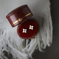 Exquisite Stainless Steel White Natural Shell Flowers Stud Earrings Temperament Fashion Jewelry  Gift