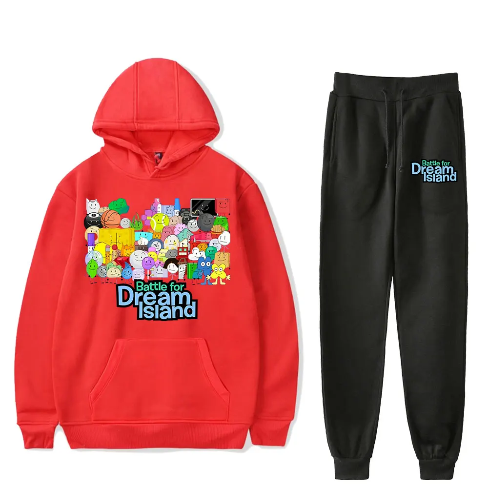 Jacknjellify BFDI Battle For Dream Island Jogger กางเกงชุด Merch Pullovers ผู้หญิงผู้ชายแฟชั่นลําลองเสื้อแขนยาว