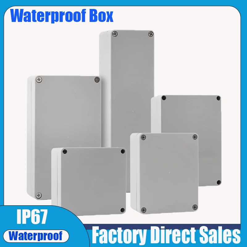 F Series Waterproof IP67 Outdoor Electrical Junction Sealed Box Enclosure Plastic ABS Junction Case Screw Cable Custom