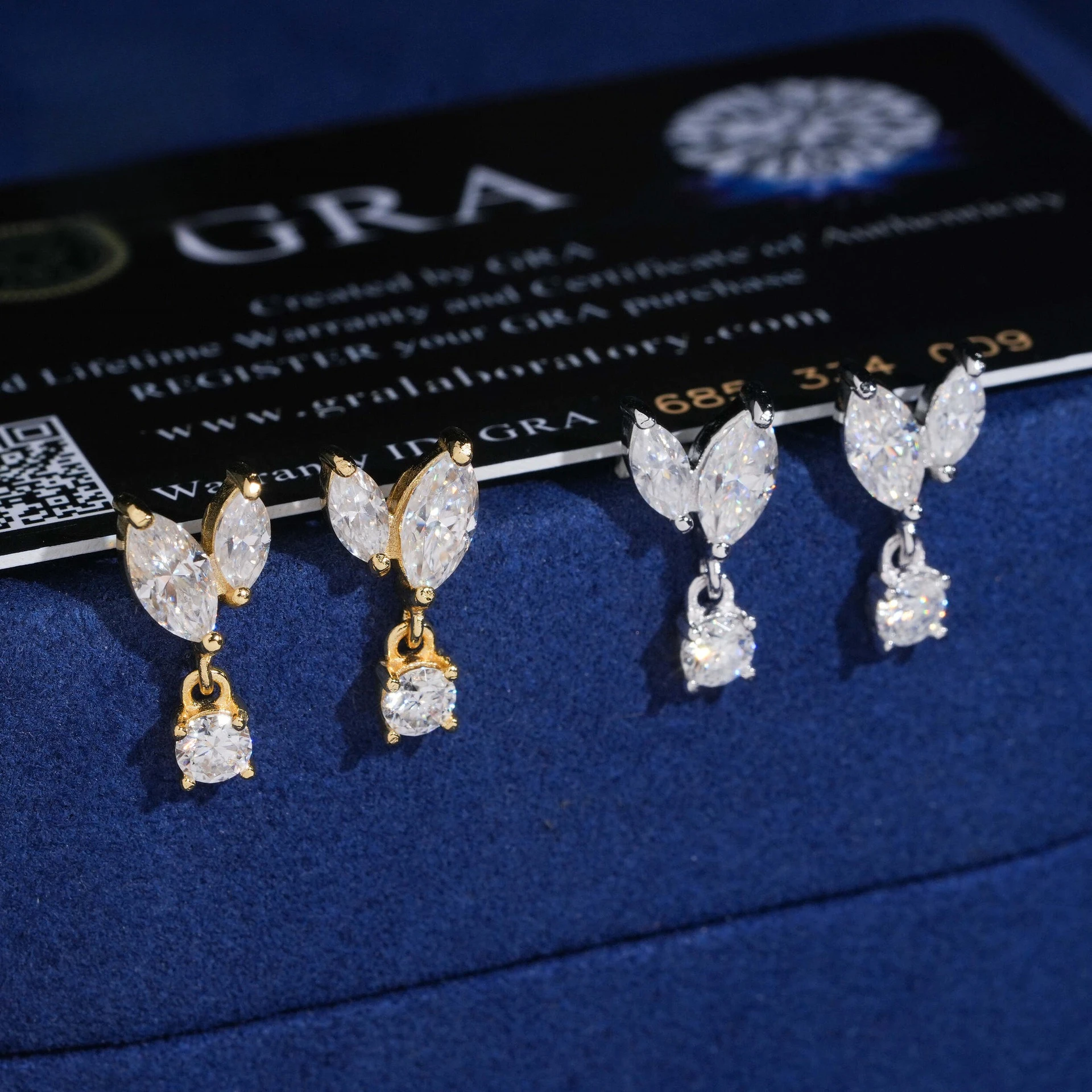 Moissanite Solid Stone GRA D VVS1 S925 Sterling Silver Creative Stud Earrings Engagement Daily Luxury Jewelry For Women