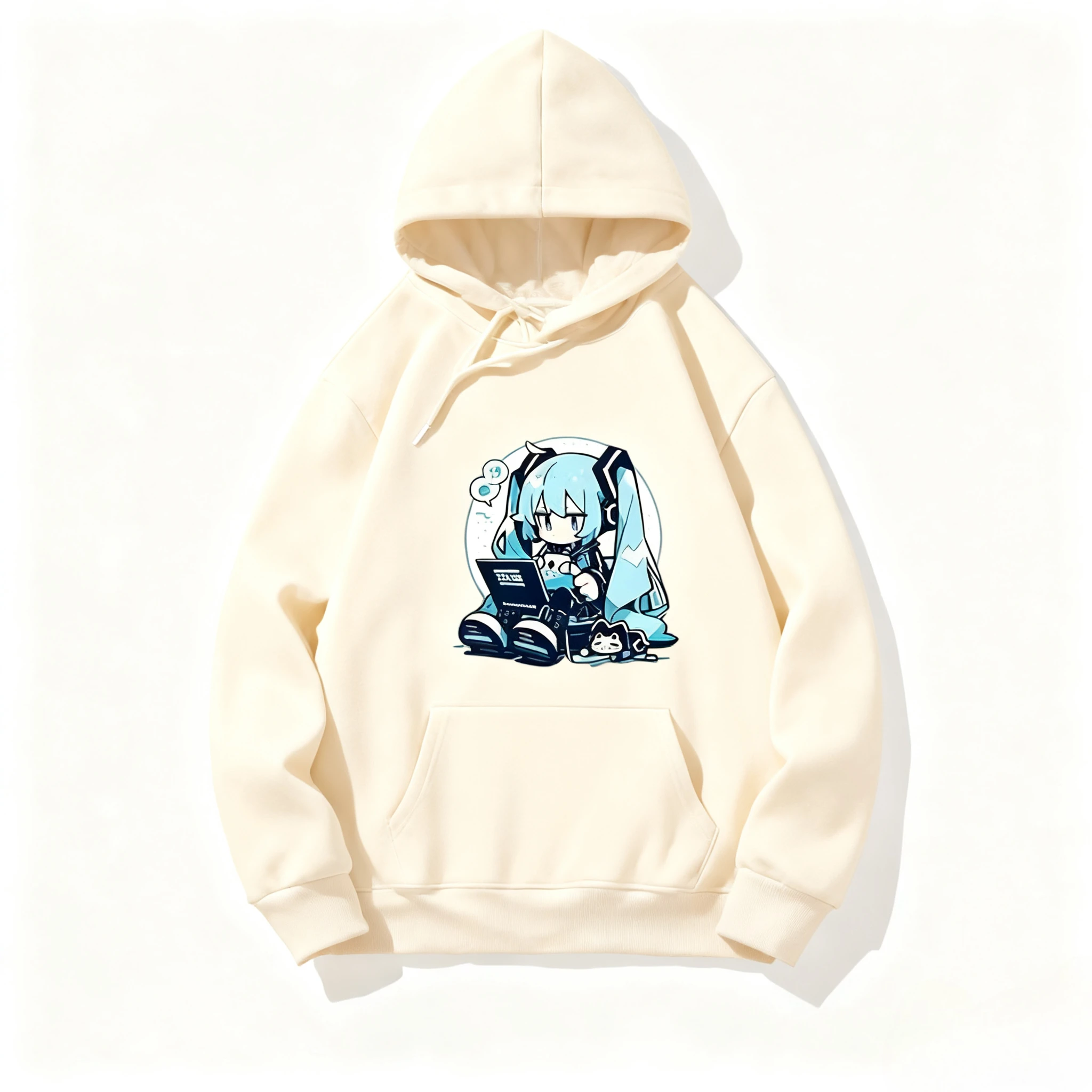 Nieuwe herfst en winter water ijs maan print patroon hoodie multifunctionele heren- en damessportkleding harajuku straat hoodie