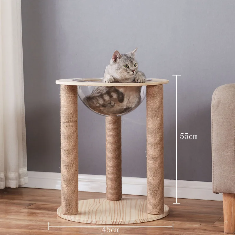 Cat climbing frame cat grabbing column board multifunctional sisal space capsule cat villa  pet supplie