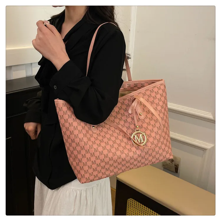 Große Kapazität Pendler-Tragetaschen Modische bedruckte Pu-Leder-Handtasche für Frauen College-Studenten Klasse Handtaschen Schultertasche – Detail 15