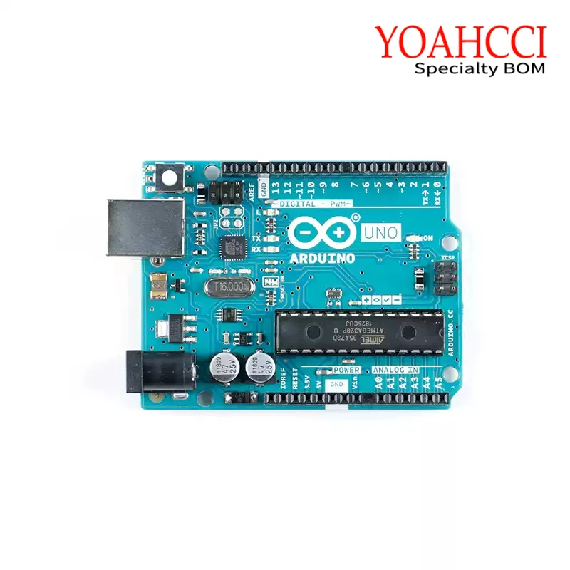 arduino-uno-r3-a000066-は-atmega328p-avr-mcu-の-8-ビット開発ボードに基づいています。