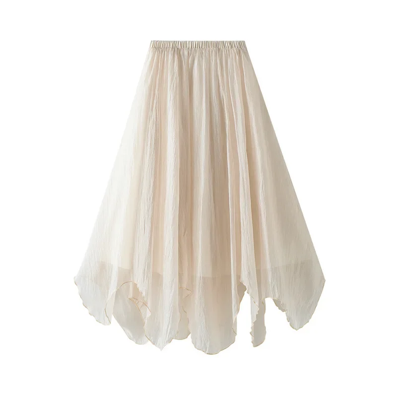 Asymmetrical High Waist Ruffles Mesh Tulle Long Midi Skirt for Women Medium and Long Styles Fairy Skirt Flowy Skirt Tulle Skirts