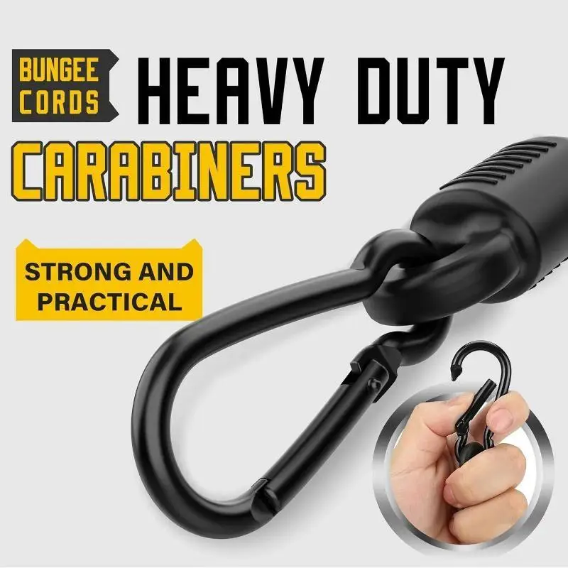 Gepäck-Elastikband Rutschfestes Packseil Bungee-Seil mit Karabinerhaken für Camping, Reisen, Outdoor – Detail 3