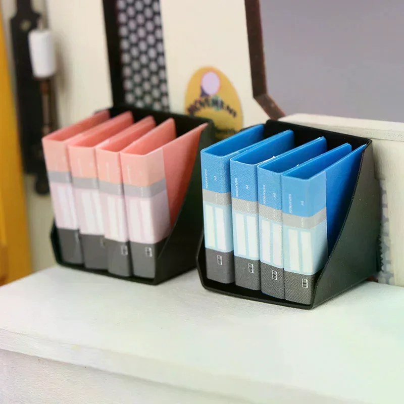 1 Set Mini Writing Board Clip Notebook File Folder Stationery Board Toys Office Desk Simulation Folder Model Dollhouse Parts