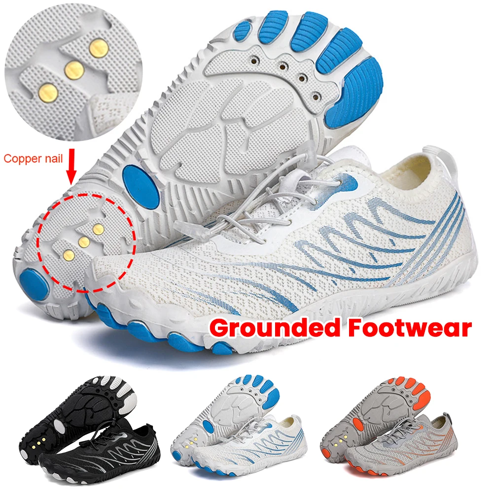 

Grounding Shoes with Copper Breathable Aqua Shoes Non Slip Unisex Water Shoes Quick-Dry Lightweight Barefoot Shoes for Outdoor