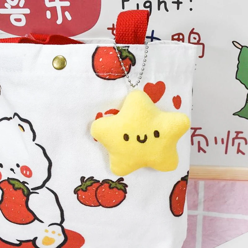 Cute Mini Yellow Small Stars Soft Plush Toys Keychain Backpack Ornaments Pendant Gifts