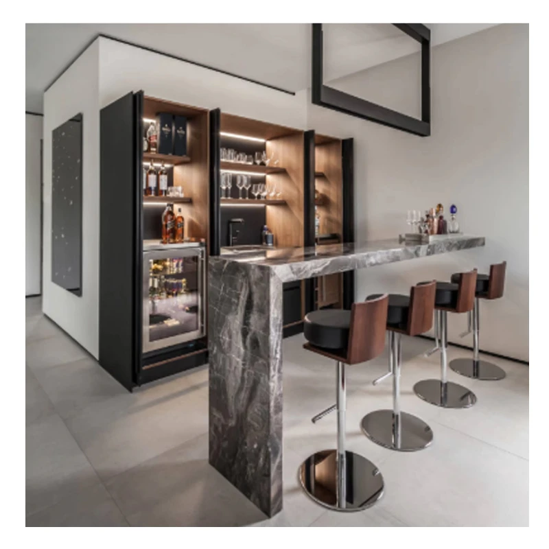 

Luxury Modern Transition Home Bar Cabinet Furniture Set with Bar Island