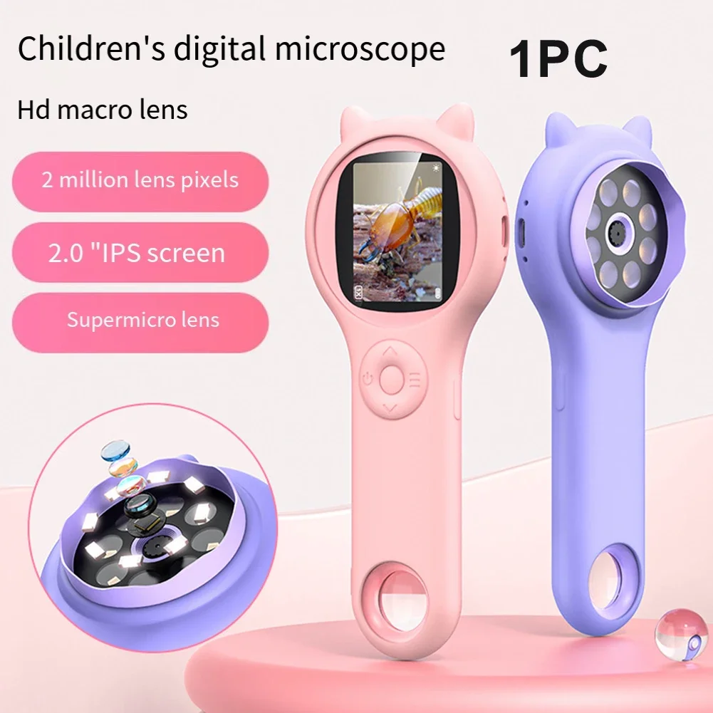 

Adjustable Magnification Experiment Carry Light Brightness Children S Handheld Electronic Magnifying Glass Children S Interest