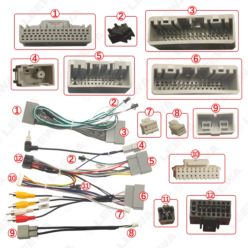 LEEWA Car 16pin Power Cord Wiring Harness Adapter For Honda Crider/Civic/XRV/ZRV/CRV/Vezel Installation Head Unit