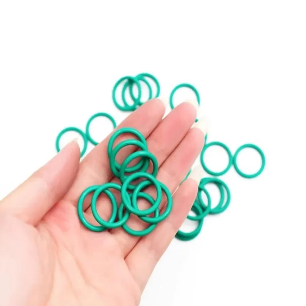 Зеленые уплотнительные кольца FKM, толщина CS 2,65 мм, внутренний диаметр 6/8/10/12/15/20/30-58 мм, резиновая масло и высокая термостойкая прокладка