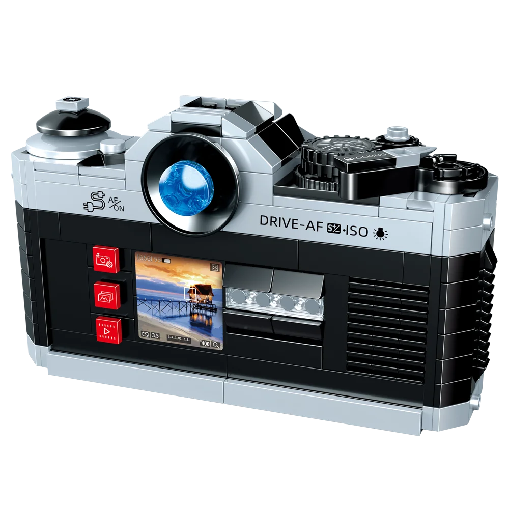 Classic Digital Camera Model Mini Brick Toys for Boys Adult Assembly Design Block Kits Classical Collection Projector Party Gift