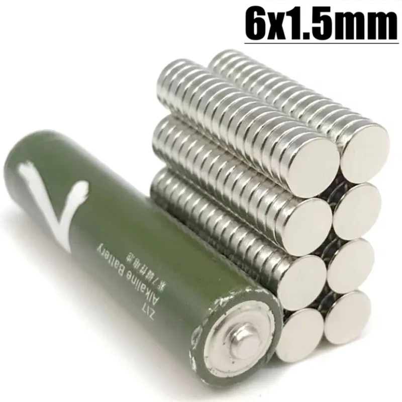 6x1.5mm 50/100/200/500/1000pcs Small Round Strong Magnetic Magnet 6mm X 1.5mm Permanent Neodymium Magnets 6*1.5 Mm Magnet