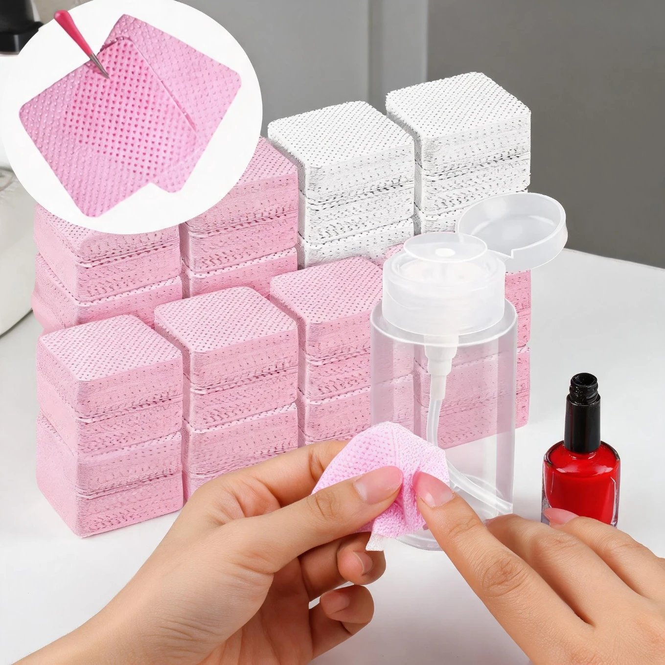 600 Pieces Velvet-Free Nail Wipes Gel Cleaning Towels Aluminum-Free Formula Nail Removal Cotton Tablets for Nail Beauty Cleaning