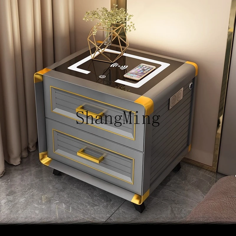 

LXY Fashion Smart Storage Bedside Table Bedroom Fingerprint Lock Multifunctional Bedside Table