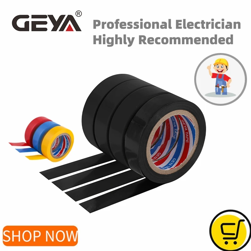 GEYA ПВХ лента, электрическая изоляционная лента, водонепроницаемая огнестойкая 1 рулон 10 метров, Высококачественная проволочная лента GEYA ПВХ лента, электрическая изоляционная лента, водонепроницаемая огнестойкая 1 рулон 10 метров, Высококачественная проволочная лента