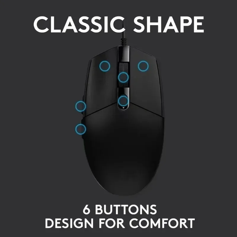 Mouse da gioco classico Logitech Posizionamento accurato Velocità di risposta rapida Design ergonomico per ridurre la pressione del polso LOGIG402 e G102