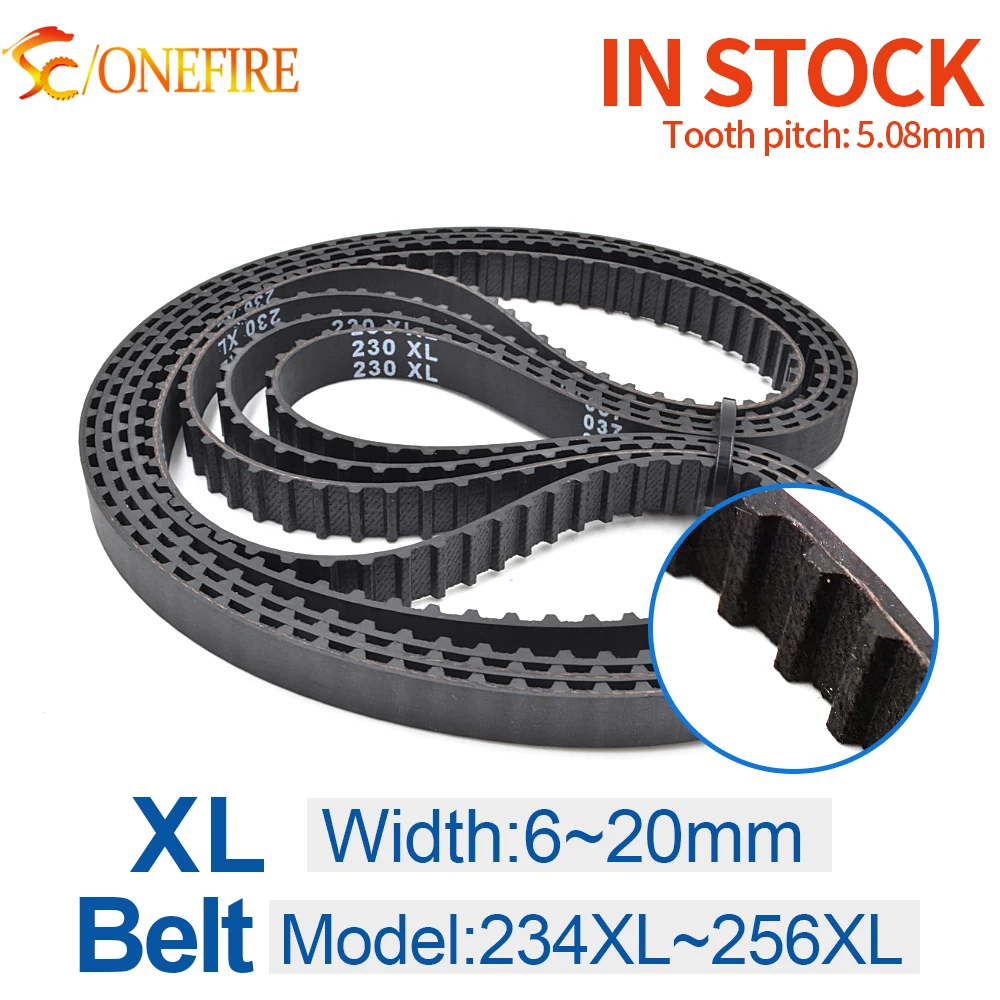 

XL Belt Model 234XL to 256XL XL Timing Belt Tooth Pitch 5.08mm XL Rubber Belt Width 6/9/10/12/15/20mm for CNC Synchronous Belt