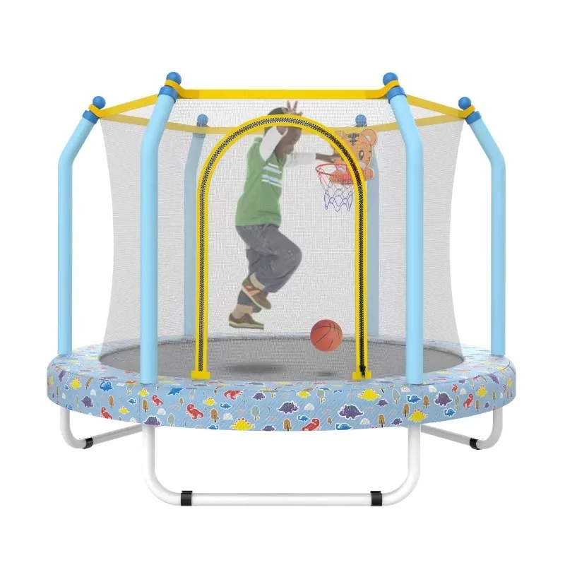 

55-inch Trampoline for Kids Indoor & Outdoor Small Toddler Trampoline with Basketball Hoop