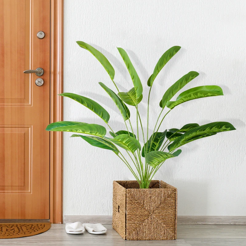 

Artificial Banana Leaf Plants Large Fake Tree Branch Plastic Banana Leafs Tall Tropical Leaves Bonsai for Home Garden Room Decor