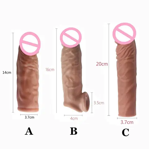 Realistic Peniss Extension Cock Sleeve Reusable Silicone Peniss Enlarger Delay Condomss For Men Dildo Enhancer sexx Toys