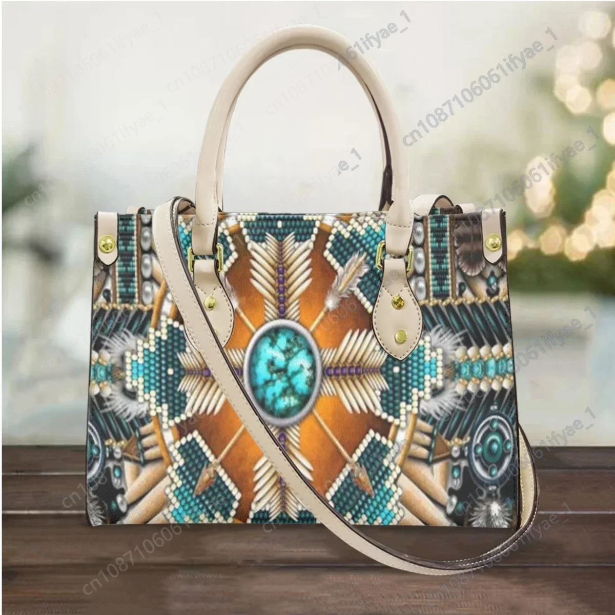 

Traditional Aztec Ethnic Design Handbags Tribal Culture Top Handle Messenger Bag Fashion Travel Party Clutch Totes Women Gift