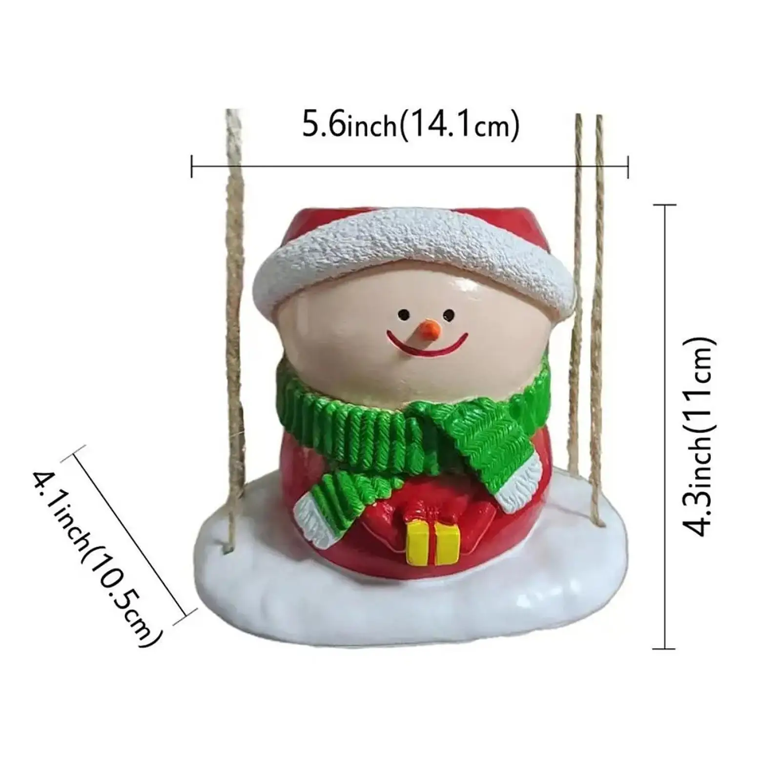 سوينغ رجل الثلج زارع معلقة اناء للزهور الإبداعية لطيف ثلج تمثال عيد الميلاد #6